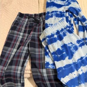 Target Blue Tie-Dye and Plaid Lounge Pants Set